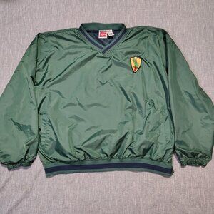 VINTAGE 90s Rawlings Windbreaker Pullover  Green Nylon Claymore Rugby‎ Jacket